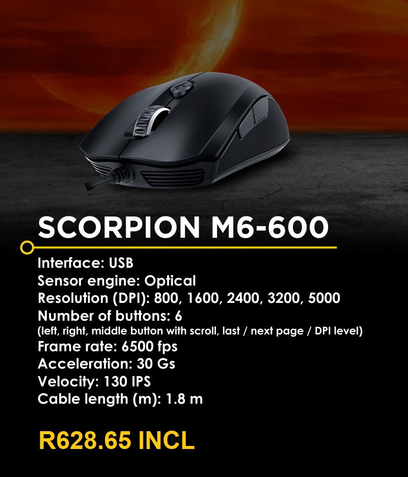 SCORPION M6-600 GAMING MOUSE